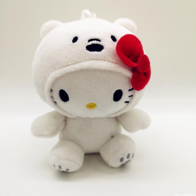 10CM Kawaii Anime Plush Toy Bow Kitty KT COS Brown bear White bear Panda Cute Soft 4 - Hello Kitty Plush