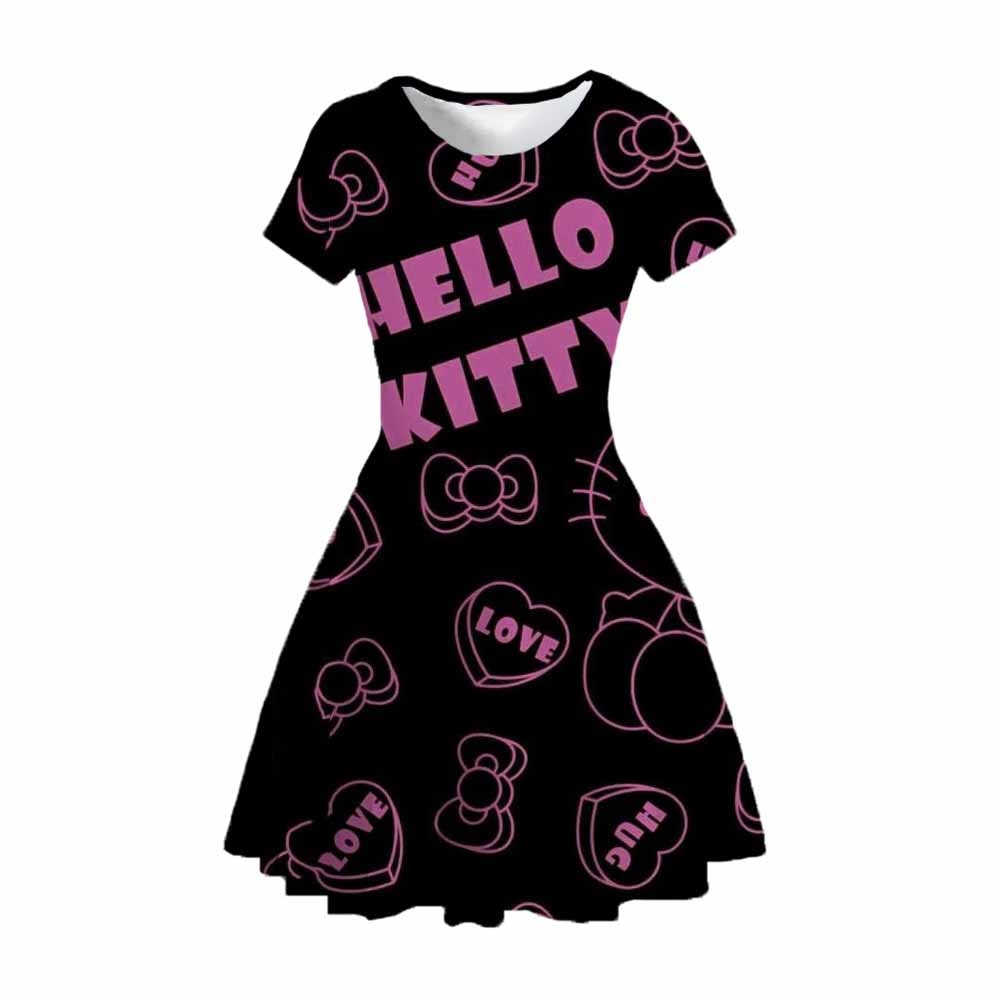 2023Summer Toddler Girl Dress Sleeveless Hello Kitty 3D Print Kids Beach Dress Princess Dresses for Girls 5 - Hello Kitty Plush