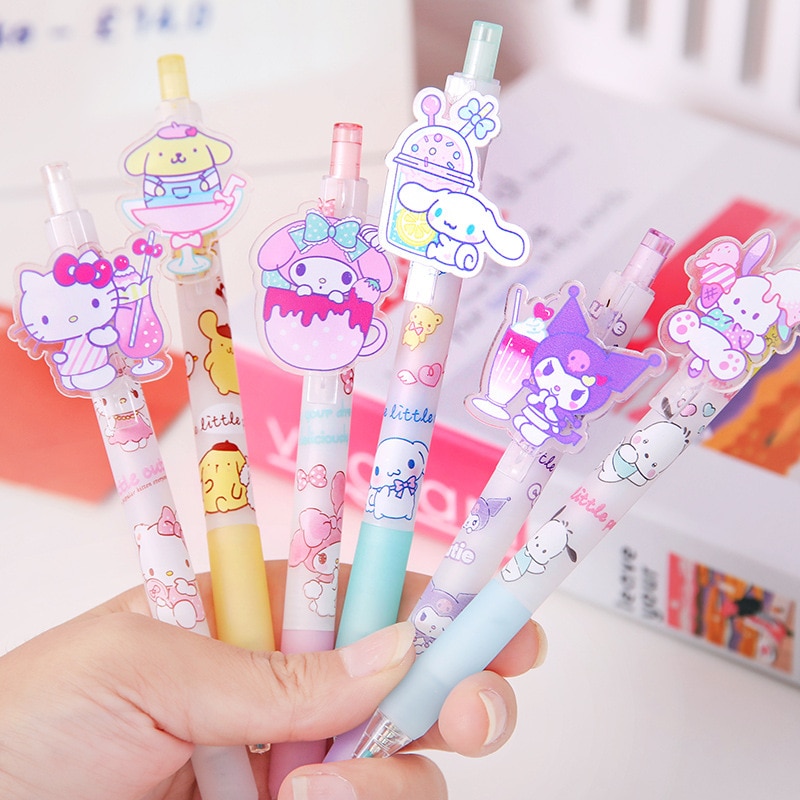 54pcs Sanrio Cartoon Press Pen Cute Hello Kitty Press Pen Melody Press Pen Student Writing Stationery 2 - Hello Kitty Plush