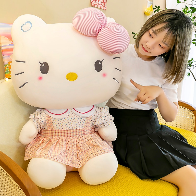Big Size Hello Kitty Plush Toys Sanrio Cute Anime Peripherals Movie KT Cat Stuffed Dolls Soft 2 - Hello Kitty Plush