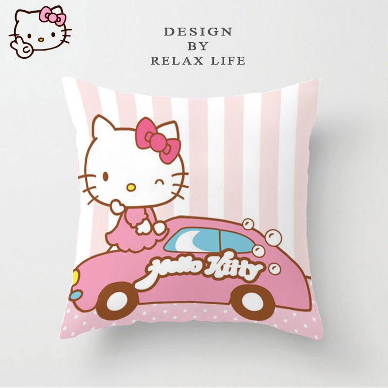 Cartoon Anime Hello Kitty Plush Toys Pillow Kawaii Lying Down Cartoon Cushion Set Living Room for 1 - Hello Kitty Plush