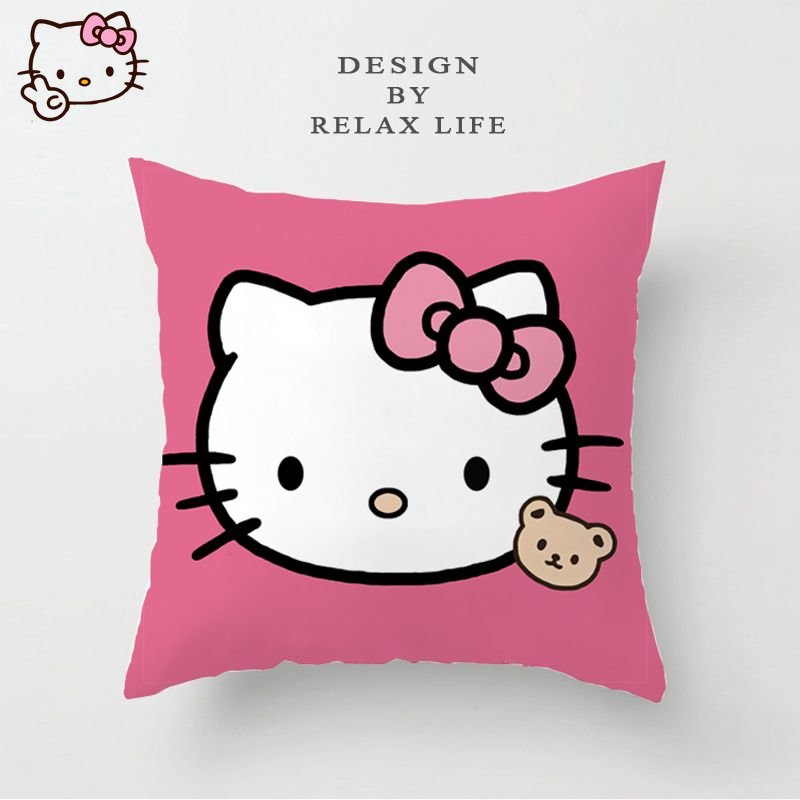 Cartoon Anime Hello Kitty Plush Toys Pillow Kawaii Lying Down Cartoon Cushion Set Living Room for 2 - Hello Kitty Plush