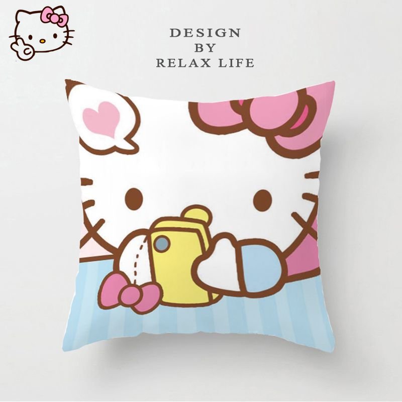 Cartoon Anime Hello Kitty Plush Toys Pillow Kawaii Lying Down Cartoon Cushion Set Living Room for 4 - Hello Kitty Plush