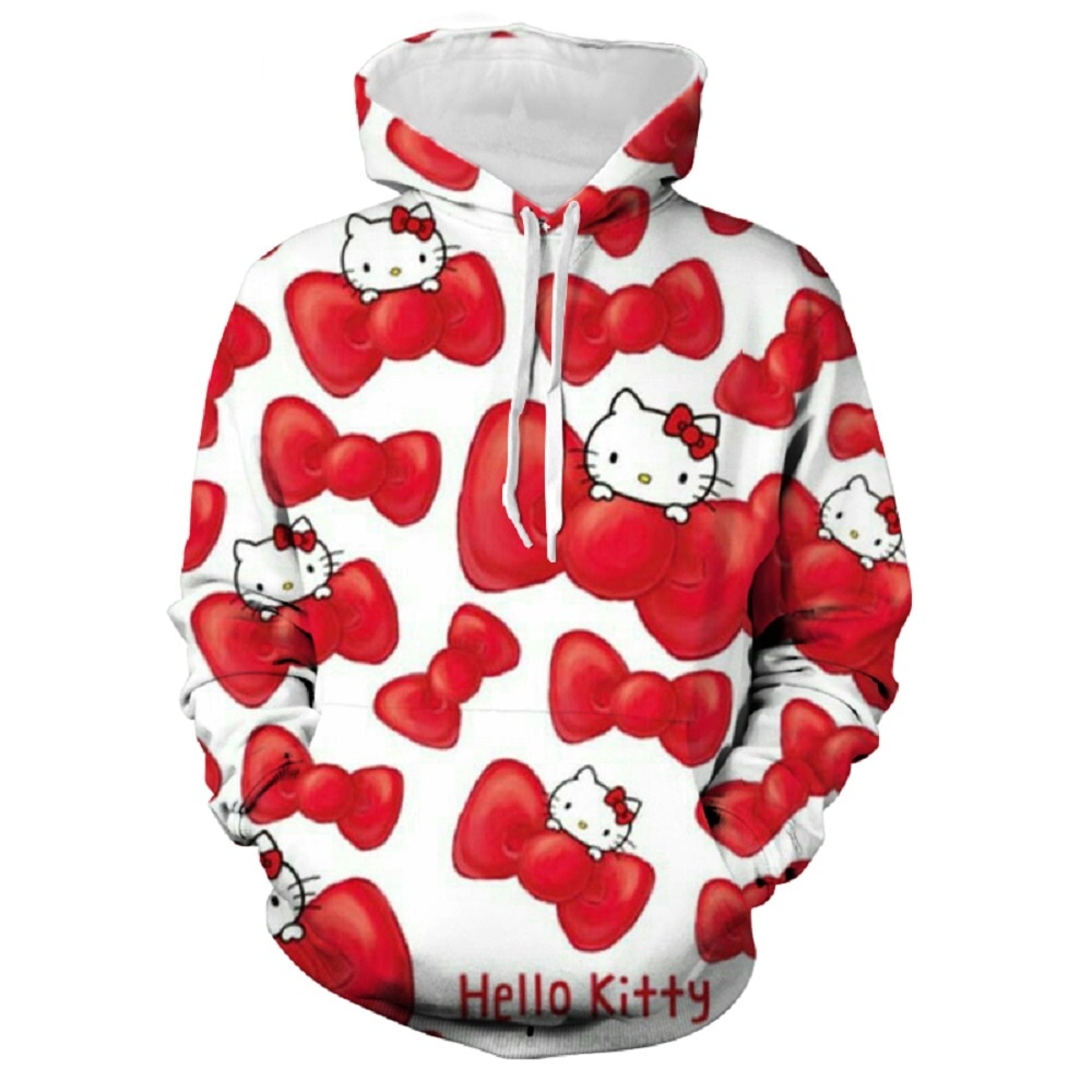 Hello Kitty Hoodie Y2k Coat Women s Japanese Cute Cat Jacket Sweet Girl Plush Loose Thickened - Hello Kitty Plush