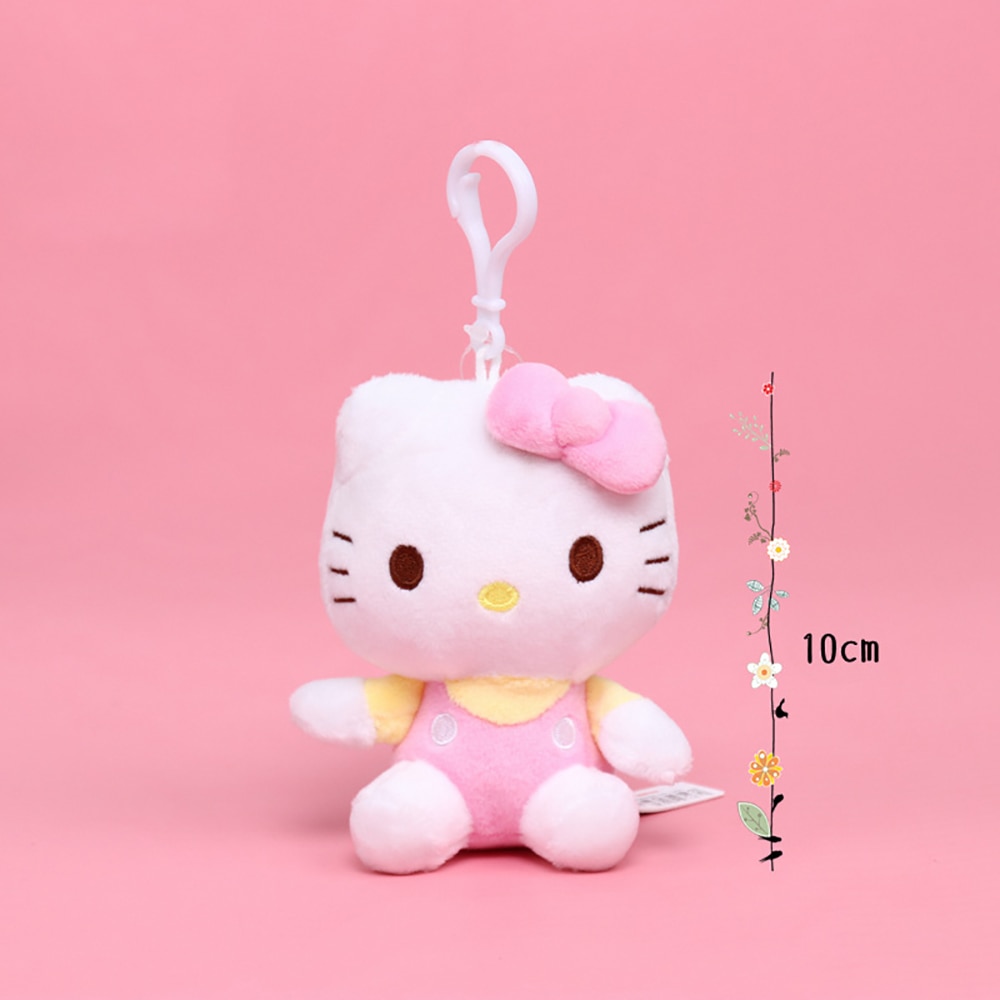 Hello Kitty Kawaii Sanrio Keychain 10Cm Plush Toys Cute Stuffed Cartoon Plushes Pendant Gifts for Girls 2 - Hello Kitty Plush