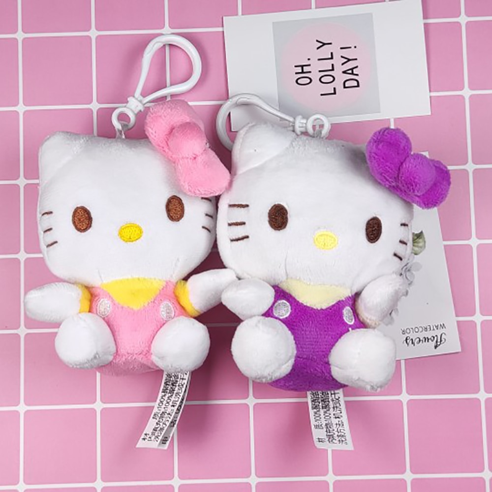 Hello Kitty Kawaii Sanrio Keychain 10Cm Plush Toys Cute Stuffed Cartoon Plushes Pendant Gifts for Girls 3 - Hello Kitty Plush