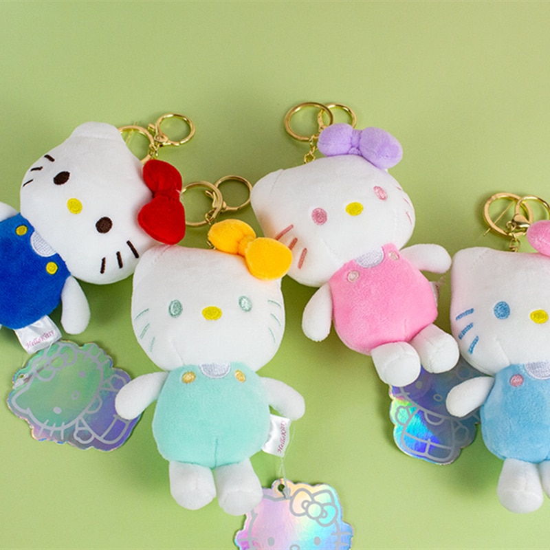 Hello Kitty Plush Keychain Kuromi Kawaii KT Stuffed Plushie Backpack Pendant Sanrio Plush Keychains Cinnamoroll Cute - Hello Kitty Plush