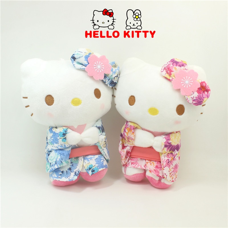 Kawaii Hello Kitty Plush Doll Toys Kimono Dress up KT Plush Doll Toy Doll Hand Made - Hello Kitty Plush