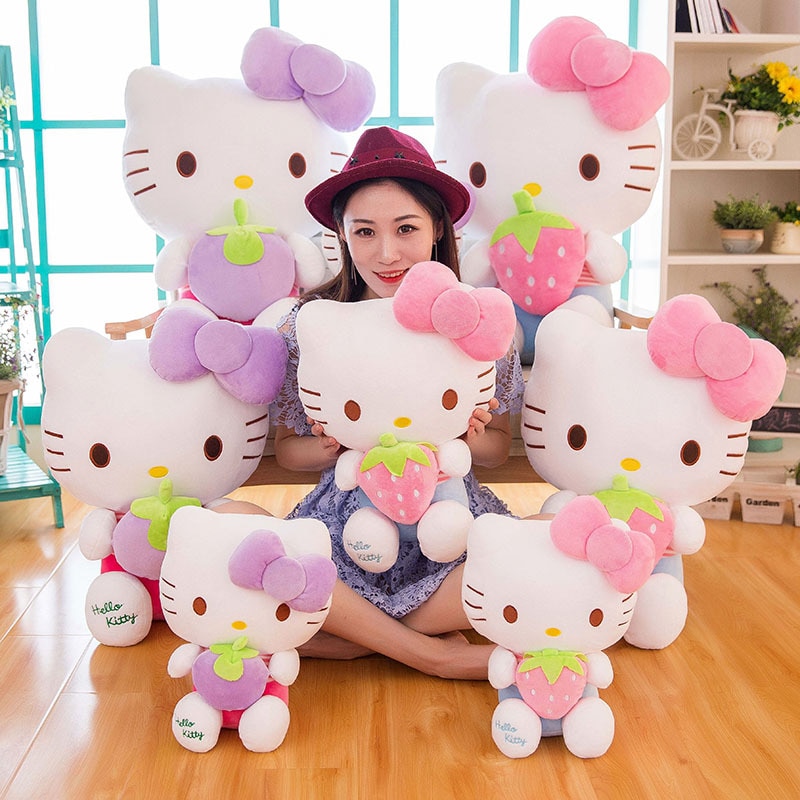 New Sanrio Kawaii Hello Kitty Plush Toy Pillow Doll Stuffed Animal Plushies Home Decoration Peluche Children 3 - Hello Kitty Plush