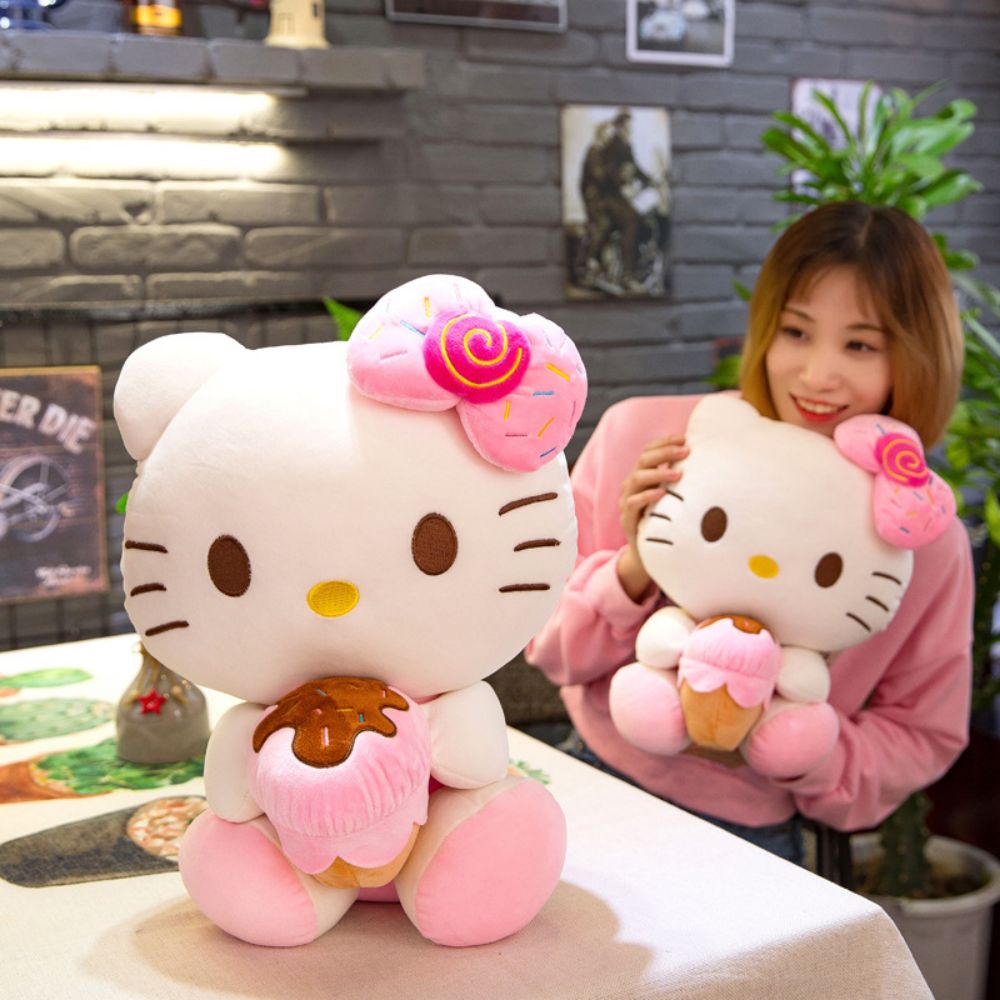 Sanrio 30Cm Hello Kitty Filling Plush Toys Stuffed Animal Kawaii Room Decorate Gift Plushies For Girls 1 - Hello Kitty Plush