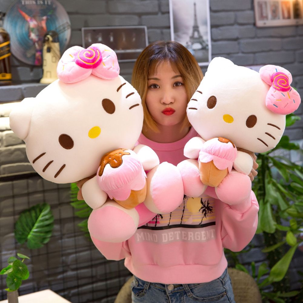 Sanrio 30Cm Hello Kitty Filling Plush Toys Stuffed Animal Kawaii Room Decorate Gift Plushies For Girls 3 - Hello Kitty Plush