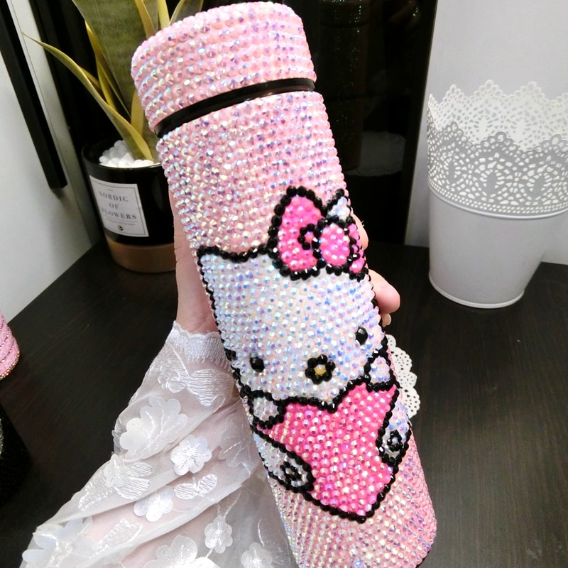 Sanrio Hello Kitty Thermos Cup Cute Water Bottle Sparkling Stainless Steel Tumblers 500Ml Glitter Tumbler Cup 2 - Hello Kitty Plush
