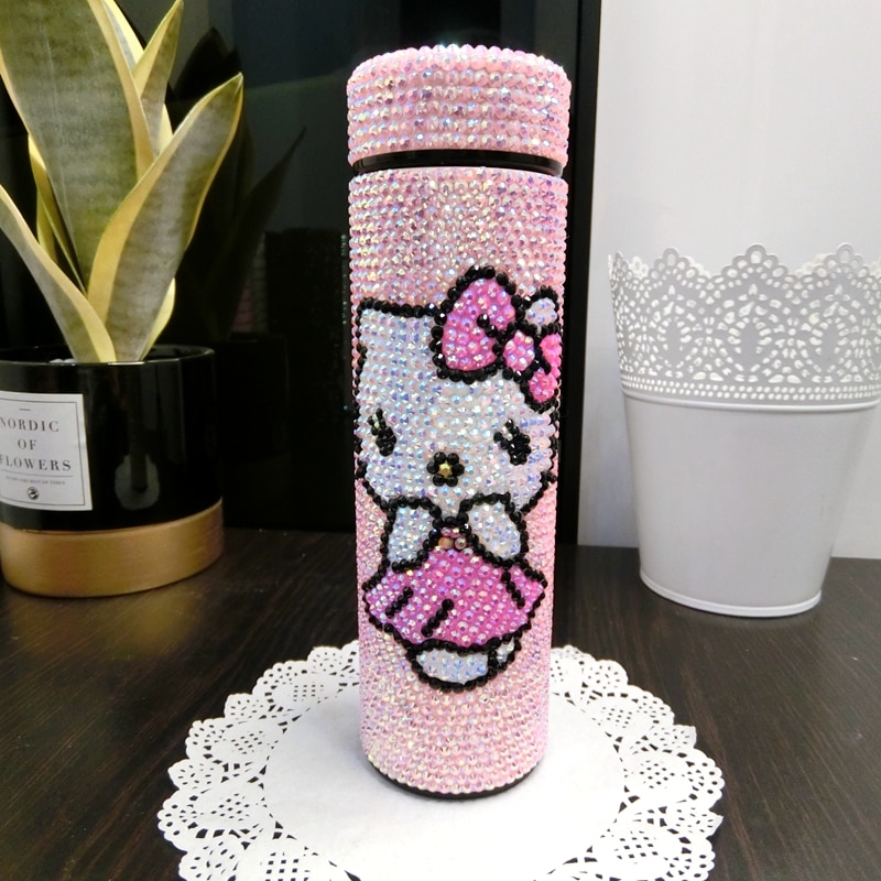 Sanrio Hello Kitty Thermos Cup Cute Water Bottle Sparkling Stainless Steel Tumblers 500Ml Glitter Tumbler Cup 4 - Hello Kitty Plush