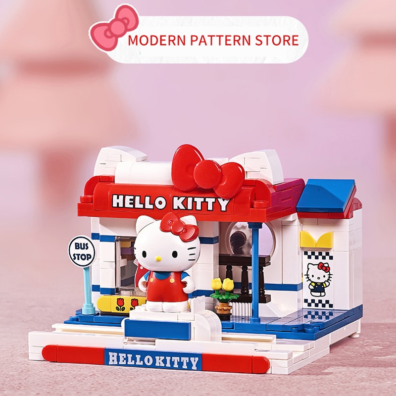 Sanrio Kawaii Kuromi Cinnamoroll My Melody Hello Kitty Figures Building block Bricks Toys Anime Toy Gifts - Hello Kitty Plush