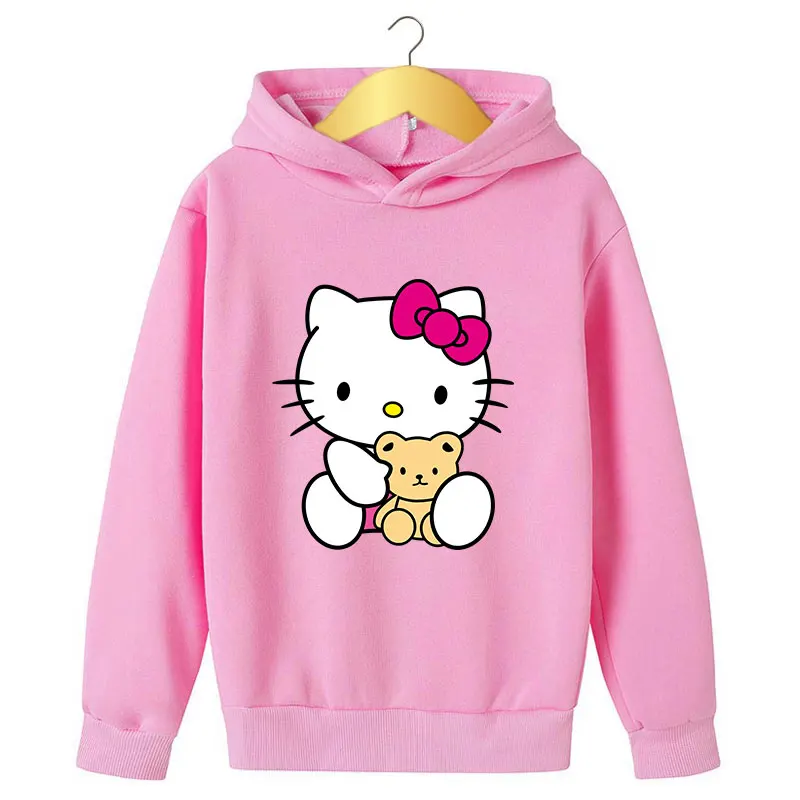 3 14 Years Old Children s hoodies 2022 Popular New Hello Kitty Fashion Baby Boy Print 1 - Hello Kitty Plush