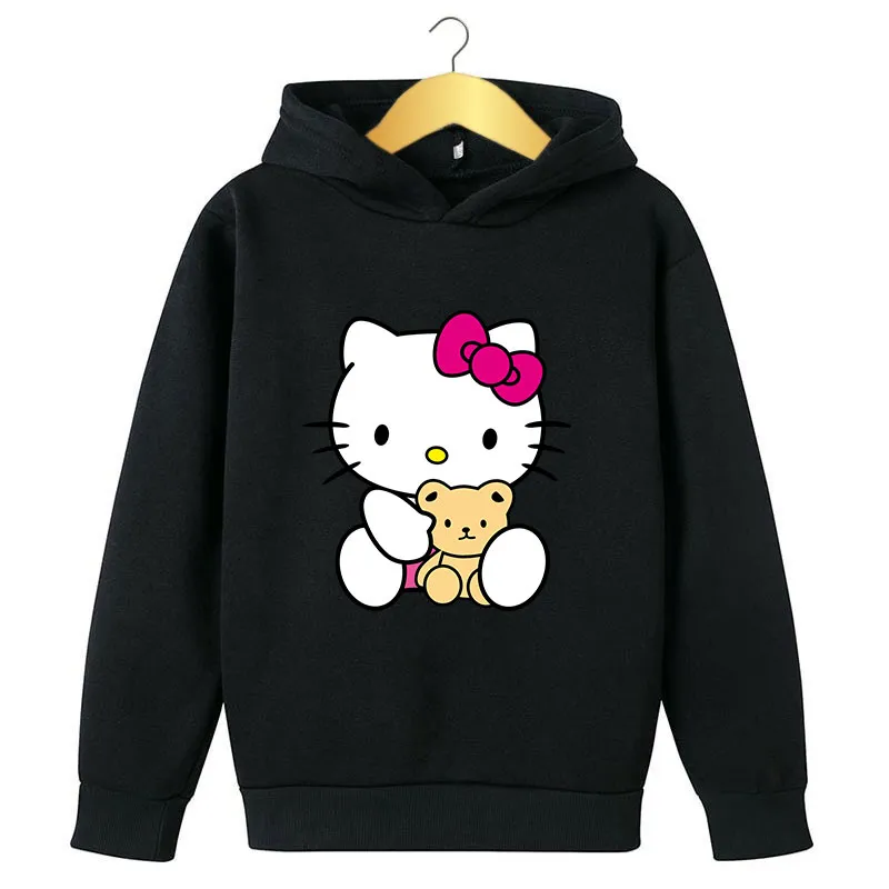 3 14 Years Old Children s hoodies 2022 Popular New Hello Kitty Fashion Baby Boy Print - Hello Kitty Plush