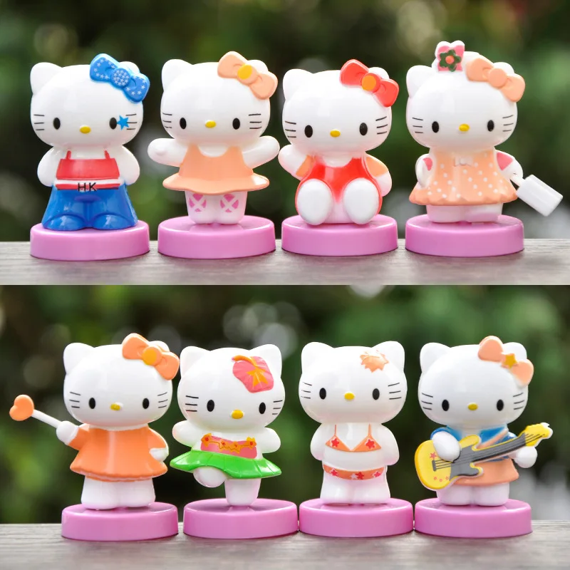 8pcs Cute Hello Kitty Mini Action Figure Cake Topper Figurines Garden Plant Decoration Party Supplies Birthday 4 - Hello Kitty Plush