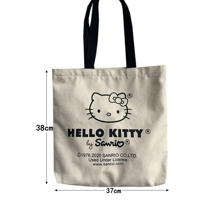 Canvas Tote Bag hello kitty Aesthetic Personalized Custom Reusable Grocery Bags Shopping Shoulder Bag cute travel 1 - Hello Kitty Plush