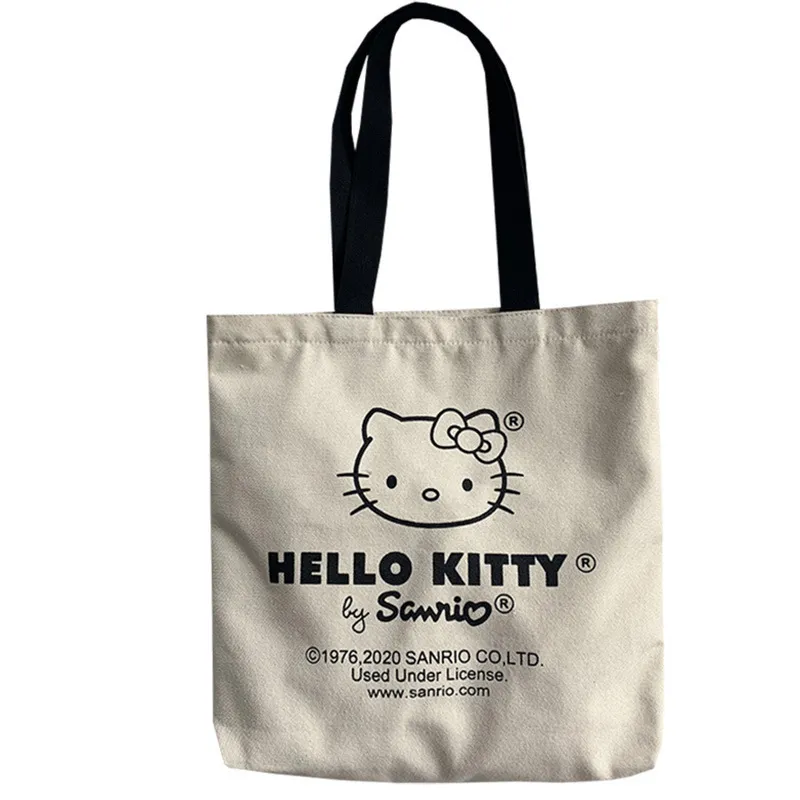 Canvas Tote Bag hello kitty Aesthetic Personalized Custom Reusable Grocery Bags Shopping Shoulder Bag cute travel 5 - Hello Kitty Plush