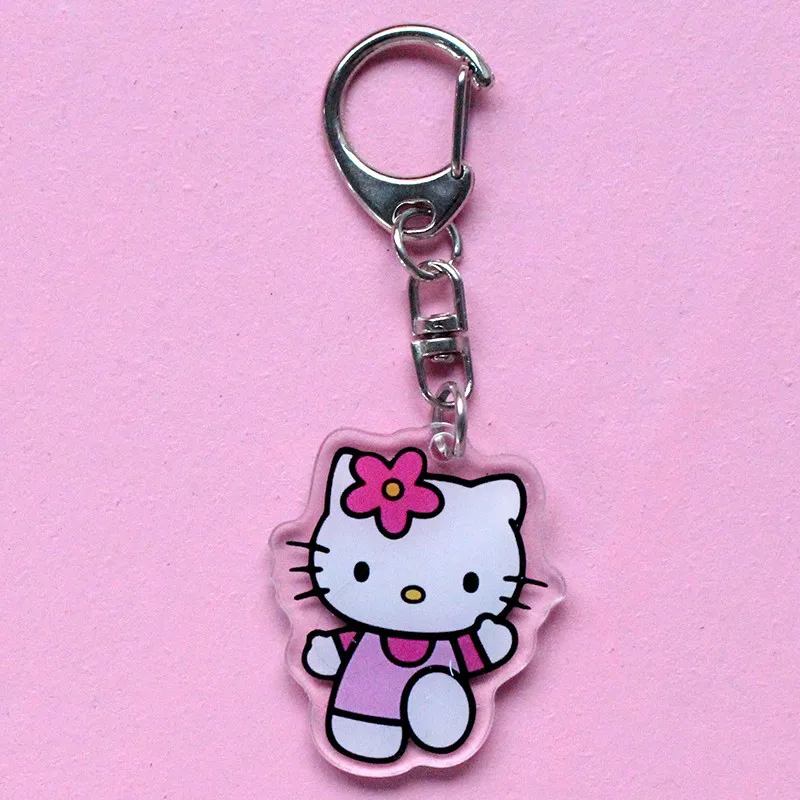 Hello Kitty Acrylic Keychain Accessories Sanrio Anime Figures Key Chain Pendant Cartoon Cosplay Chains Keyring Accessoried 5 - Hello Kitty Plush