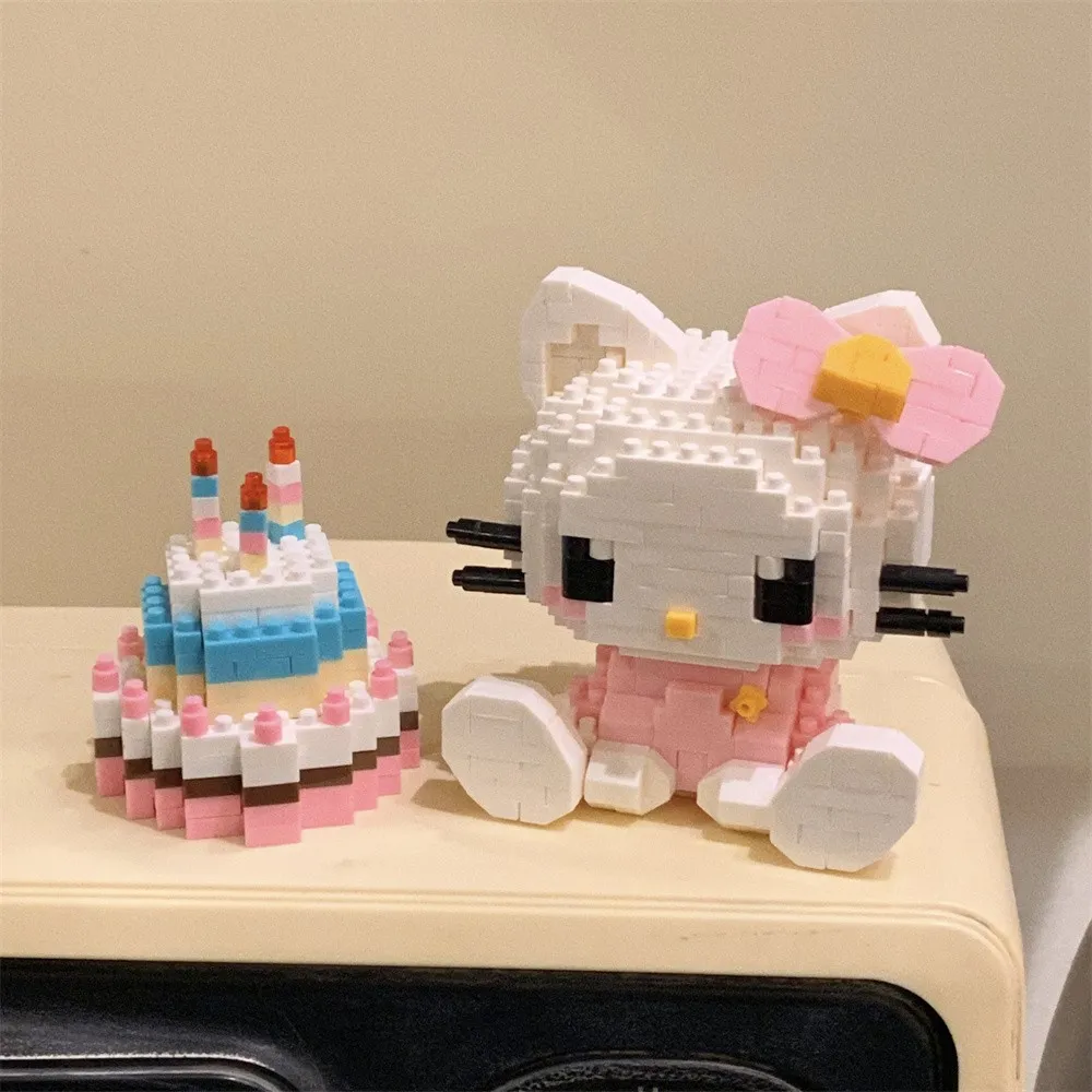Hello Kitty Building Block Assembled Toys Decorative Ornament Sanrio Anime Figure Kuromi Model My Melody Children 1 - Hello Kitty Plush