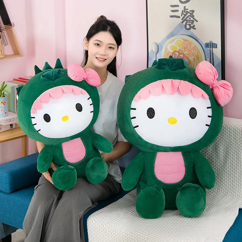 Sanrio Dinosaur Hello Kitty Plush Toy Kawaii Cartoon Doll Room Decoration Pillow Doll Stuffed Animals Holiday 1 - Hello Kitty Plush