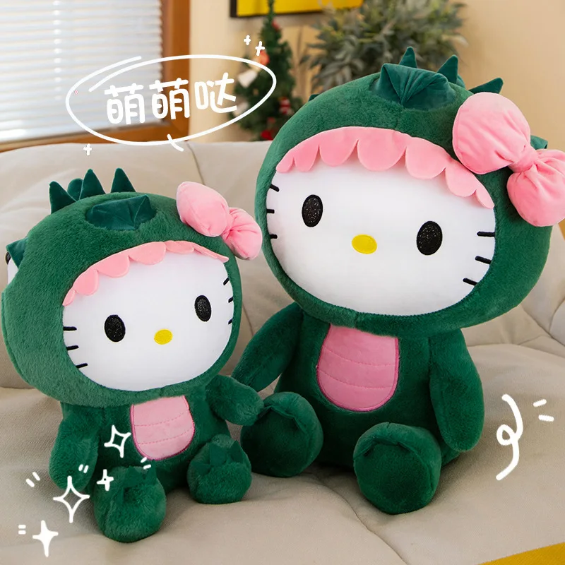 Sanrio Dinosaur Hello Kitty Plush Toy Kawaii Cartoon Doll Room Decoration Pillow Doll Stuffed Animals Holiday 2 - Hello Kitty Plush