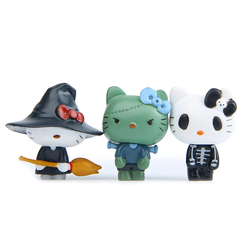 Sanrio Halloween Series Hello Kitty Anime Figure Dark Gloomy Action Figures Japanese Cartoon Cute Toys Gift 1 - Hello Kitty Plush