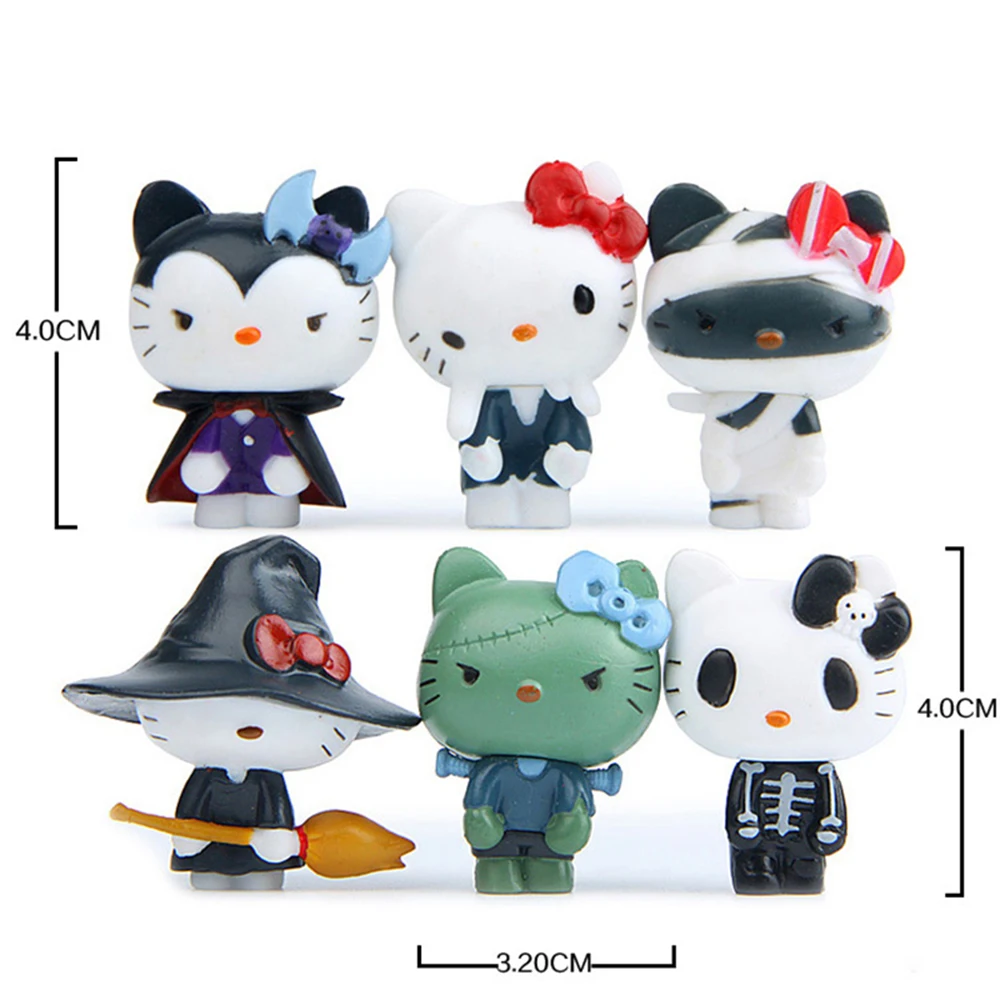 Sanrio Halloween Series Hello Kitty Anime Figure Dark Gloomy Action Figures Japanese Cartoon Cute Toys Gift 5 - Hello Kitty Plush