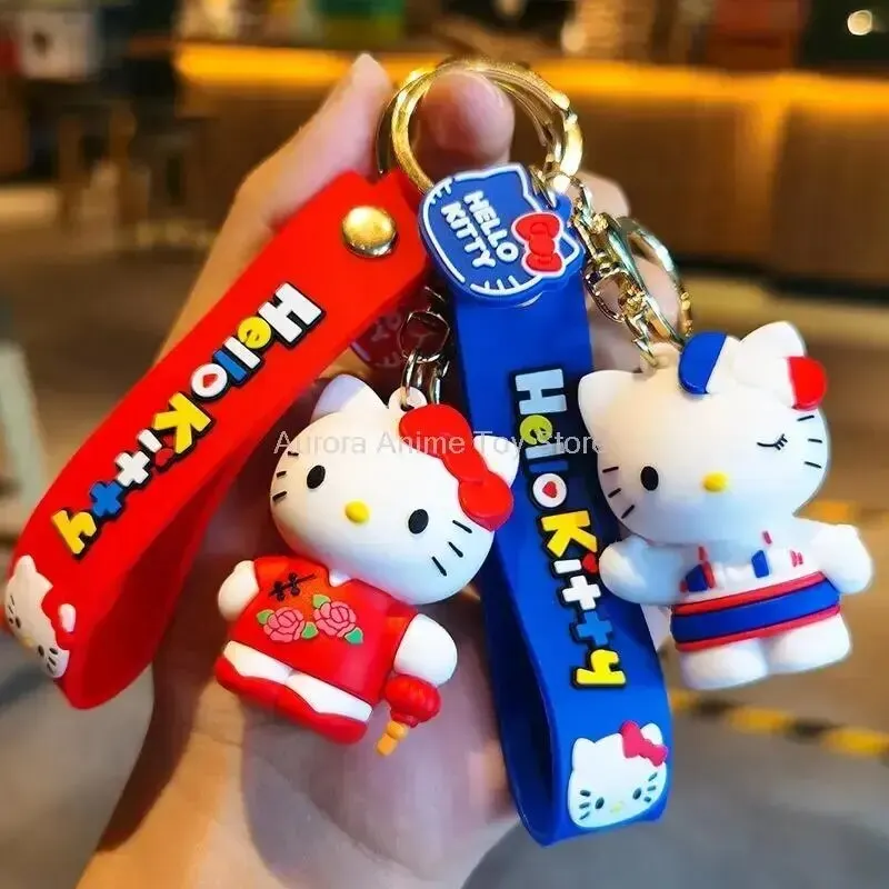 Sanrio Hello Kitty Keychain Kawaii Anime Cartoon Cinnamoroll Car Key Ring Dolls Pendant Backpack Ornaments Gifts 1 - Hello Kitty Plush