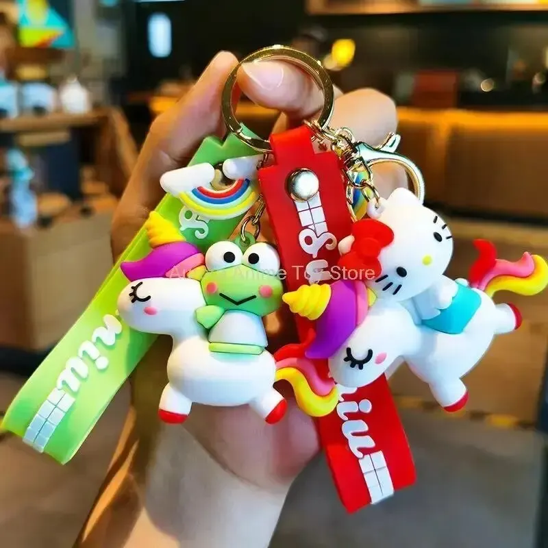 Sanrio Hello Kitty Keychain Kawaii Anime Cartoon Cinnamoroll Car Key Ring Dolls Pendant Backpack Ornaments Gifts 2 - Hello Kitty Plush