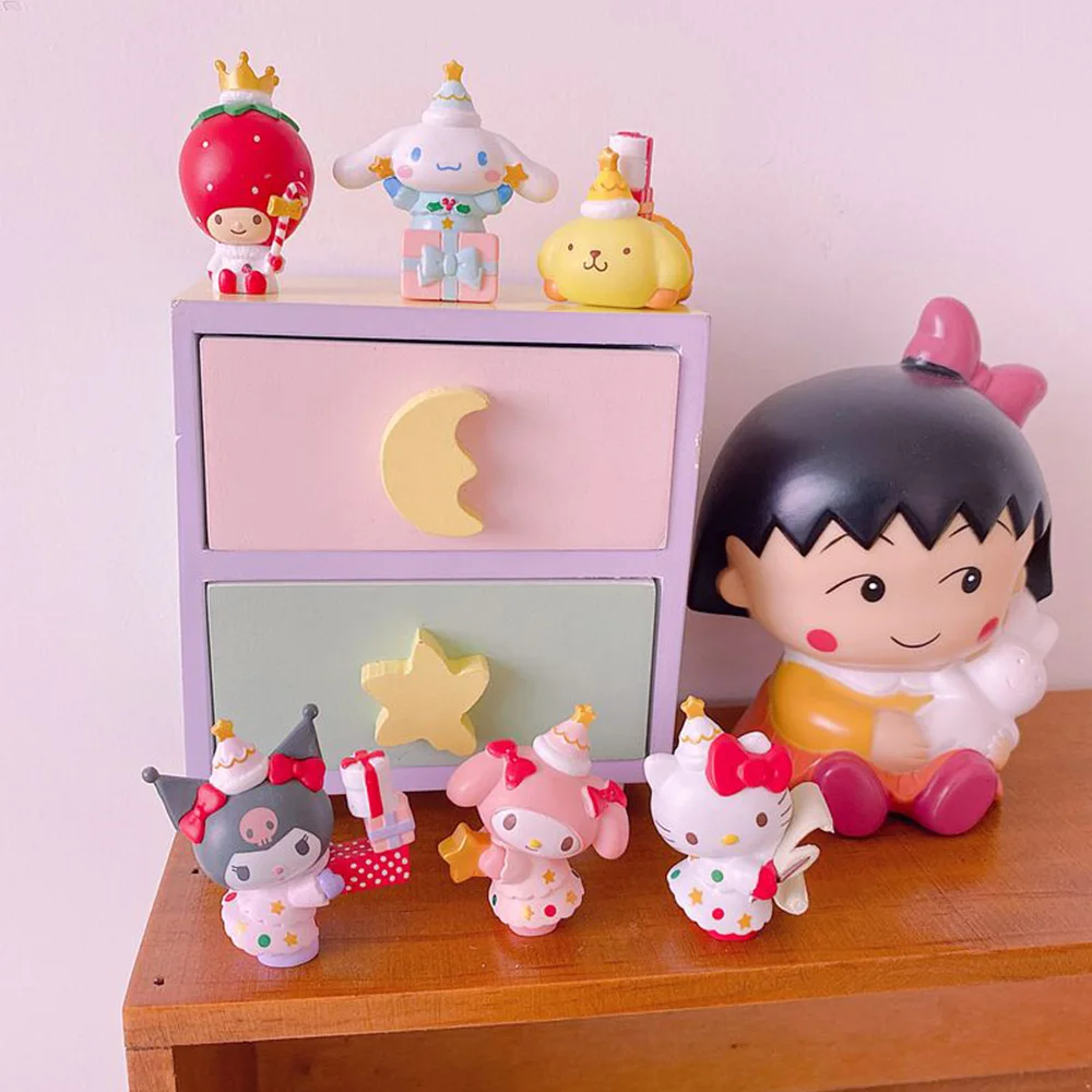 Sanrio My Melody Kuromi Cinnamoroll Hello Kitty Merry Christmas Decoration for Gifts Anime Figure Kawaii Toys 5 - Hello Kitty Plush