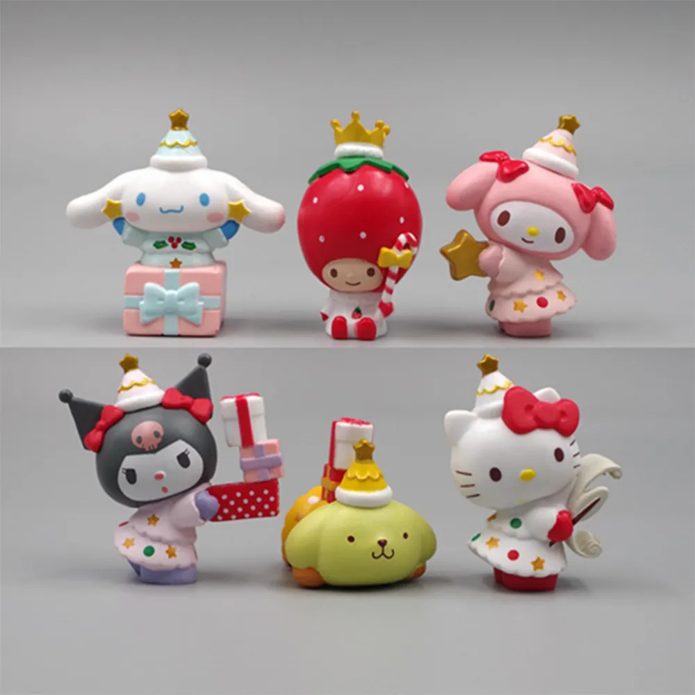 Sanrio My Melody Kuromi Cinnamoroll Hello Kitty Merry Christmas Decoration for Gifts Anime Figure Kawaii Toys - Hello Kitty Plush
