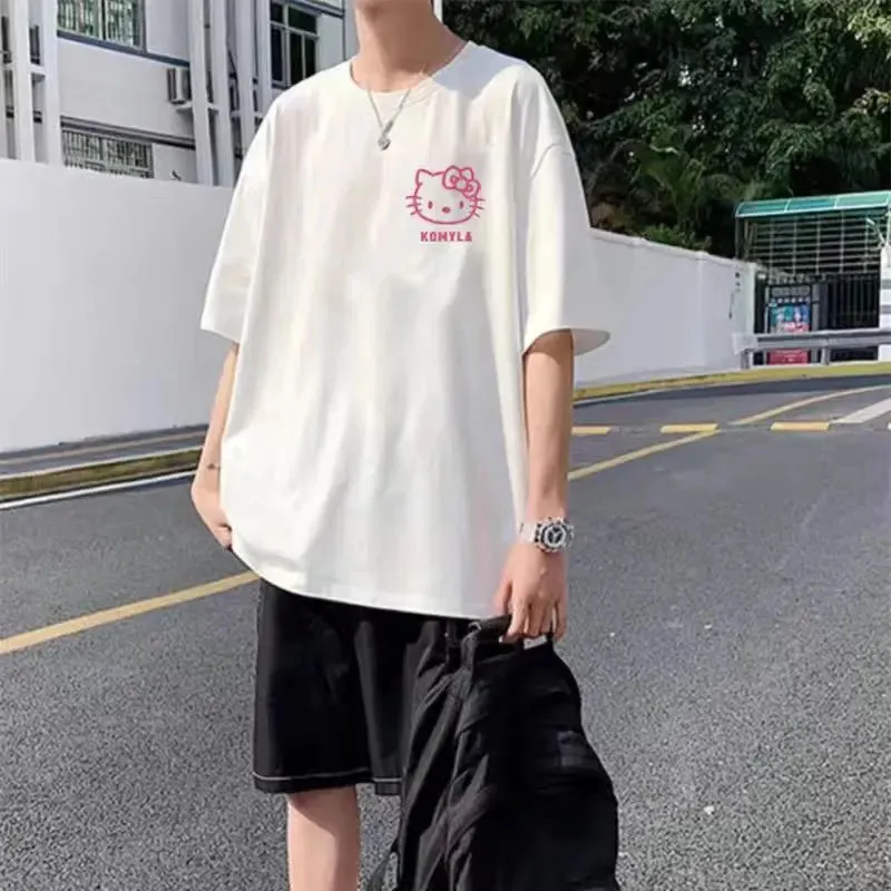 Summer Hello Kitty Casual Short Sleeved T Shirt For Women Loose Korean Fashion Y2k Top Sanrio 4 - Hello Kitty Plush